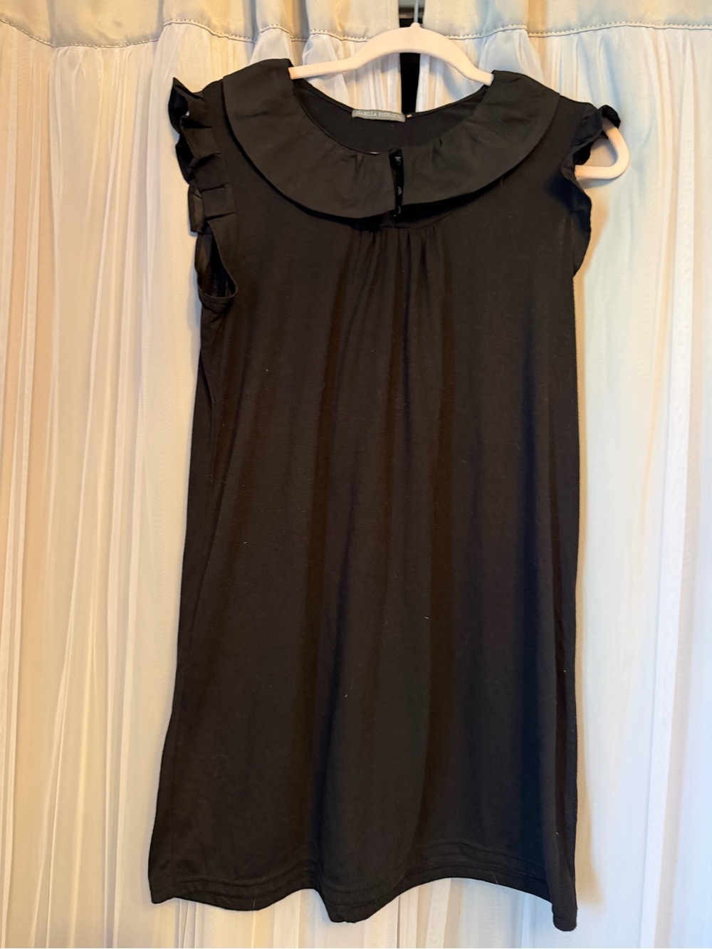 Isabella Rodriguez Black Sleeveless Mini Dress with Peter Pan Collar